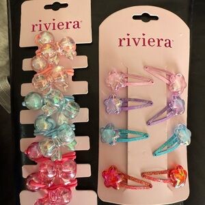 Riviera Kids' Iridescent Bow and Star Hair Clip Set